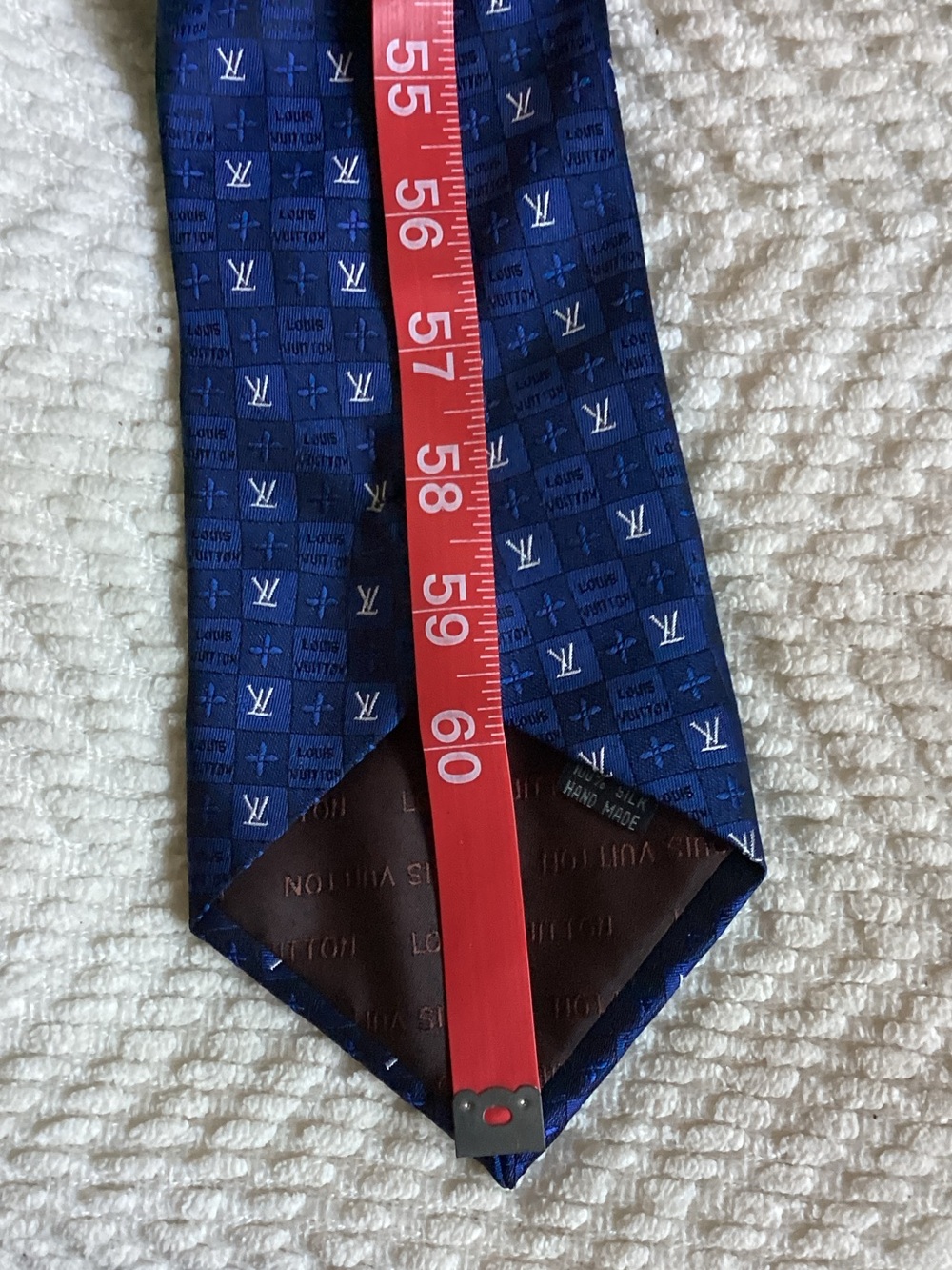 Louis Vuitton Dark Blue Monogram Silk Tie - Picture 6 of 7